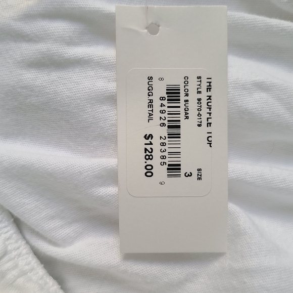 Current/Elliott White The Ruffle Top Off Shoulder Blouse - Picture 4 of 5